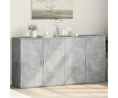 Šoninės spintelės, 2vnt., betono, 79x38x80cm, apdirbta mediena