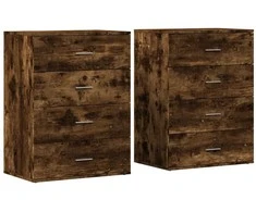 Šoninės spintelės, 2vnt., dūminio ąžuolo, 60x39x80cm, mediena