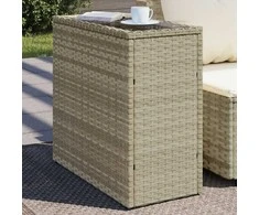 Šoninis sodo staliukas, pilkas, 58x27,5x55cm, poliratanas
