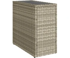 Šoninis sodo staliukas, pilkas, 58x27,5x55cm, poliratanas