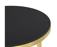 Šoninis staliukas, auksinis/juodas, 45cm, grūdintas stiklas
