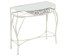 Šoninis staliukas, baltas, 82x39x76cm, metalas, prancūziškas