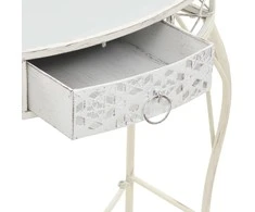 Šoninis staliukas, baltas, 82x39x76cm, metalas, prancūziškas