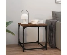 Šoninis staliukas, rudas ąžuolo, 40x40x40cm, apdirbta mediena