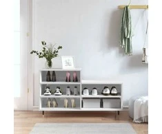 Spintelė batams, balta, 102x36x60cm, apdirbta mediena, blizgi