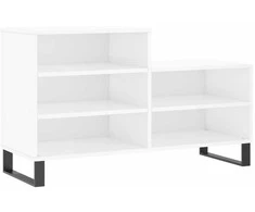 Spintelė batams, balta, 102x36x60cm, apdirbta mediena, blizgi