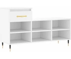 Spintelė batams, baltos spalvos, 102x36x60cm, apdirbta mediena