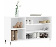 Spintelė batams, baltos spalvos, 102x36x60cm, apdirbta mediena