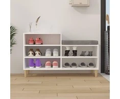 Spintelė batams, baltos spalvos, 102x36x60cm, apdirbta mediena