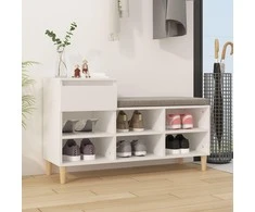 Spintelė batams, baltos spalvos, 102x36x60cm, apdirbta mediena