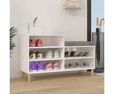 Spintelė batams, baltos spalvos, 102x36x60cm, apdirbta mediena