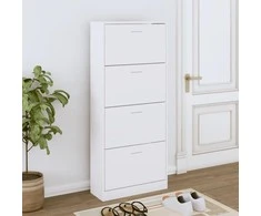 Spintelė batams, baltos spalvos, 63x24x147cm, apdirbta mediena
