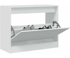 Spintelė batams, baltos spalvos, 80x34x63cm, apdirbta mediena