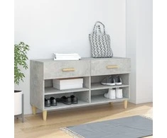 Spintelė batams, betono pilka, 102x35x55cm, apdirbta mediena