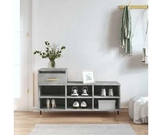 Spintelė batams, betono pilka, 102x36x60cm, apdirbta mediena