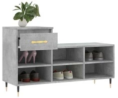 Spintelė batams, betono pilka, 102x36x60cm, apdirbta mediena