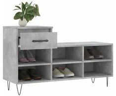 Spintelė batams, betono pilka, 102x36x60cm, apdirbta mediena
