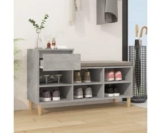 Spintelė batams, betono pilka, 102x36x60cm, apdirbta mediena