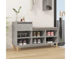 Spintelė batams, betono pilka, 102x36x60cm, apdirbta mediena
