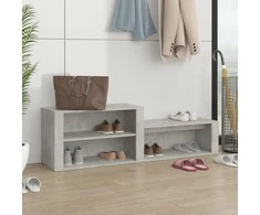 Spintelė batams, betono pilka, 150x35x45cm, apdirbta mediena