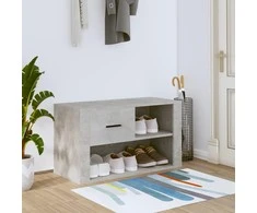 Spintelė batams, betono pilka, 80x35x45cm, apdirbta mediena