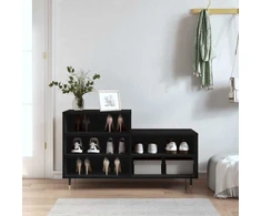 Spintelė batams, juodos spalvos, 102x36x60cm, apdirbta mediena