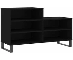 Spintelė batams, juodos spalvos, 102x36x60cm, apdirbta mediena