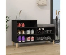 Spintelė batams, juodos spalvos, 102x36x60cm, apdirbta mediena