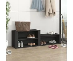 Spintelė batams, juodos spalvos, 150x35x45cm, apdirbta mediena