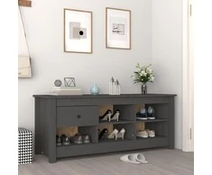 Spintelė batams, pilka, 110x38x45,5cm, pušies medienos masyvas