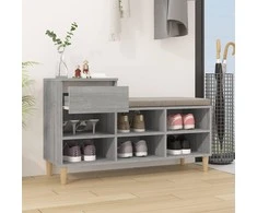 Spintelė batams, pilka ąžuolo, 102x36x60cm, apdirbta mediena