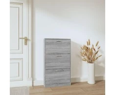 Spintelė batams, pilka ąžuolo, 59x17x108cm, apdirbta mediena