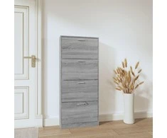 Spintelė batams, pilka ąžuolo, 59x17x150cm, apdirbta mediena