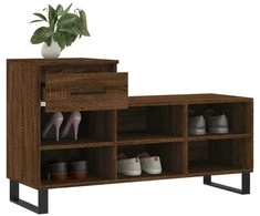 Spintelė batams, ruda ąžuolo, 102x36x60cm, apdirbta mediena