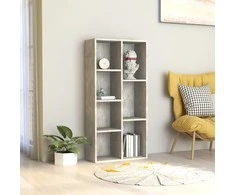 Spintelė knygoms, betono pilka, 50x25x106cm, apdirbta mediena