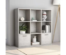 Spintelė knygoms, betono pilka, 98x30x98cm, apdirbta mediena