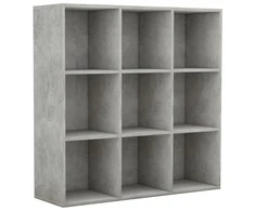 Spintelė knygoms, betono pilkos spalvos, 98x29x97,5 cm