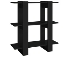 Spintelė knygoms/kambario pertvara, juoda, 80x30x87cm