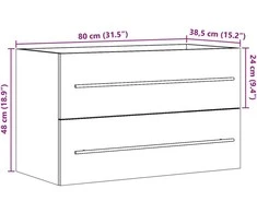 Spintelė praustuvui, medienos, 80x38,5x48cm, apdirbta mediena