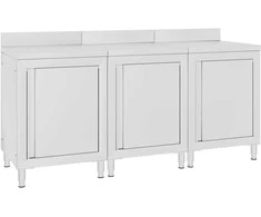 Spintelė su darbastaliu, 180x60x96cm, nerūdijantis plienas