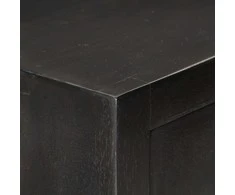 Spintelė su stalčiais, juoda ir auksinė, 45x30x105cm, mango