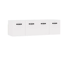 TV staliukas Spintelės, 2vnt., baltos, 80x36,5x35cm, mediena, blizgios