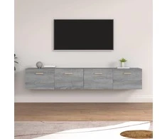 Spintelės, 2vnt., pilkos ąžuolo, 100x36,5x35cm, mediena