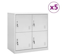 Spintelės, 5vnt., šviesiai pilkos, 90x45x92,5cm, plienas