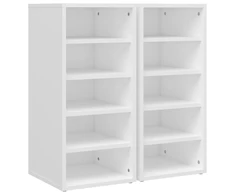 Spintelės batams, 2vnt., baltos, 31,5x35x70cm, apdirbta mediena
