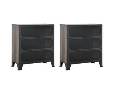 Spintelės daiktams, 2vnt., pilkos, 72x36x82cm, metalas ir MDF