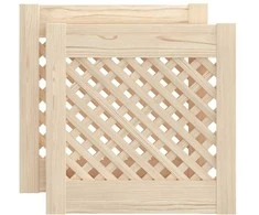 Spintelės durelės, 2vnt., 39,5x39,5 cm, pušis, grotelių dizaino