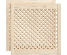 Spintelės durelės, 2vnt., 59,5x61,5 cm, pušis, grotelių dizaino