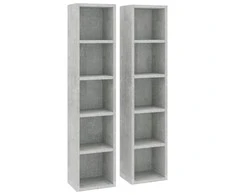 Spintelės kompaktiniam diskam, 2vnt., pilkos, 21x16x93,5cm, MDP