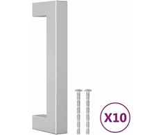 Spintelės rankenėlės, 10vnt., sidabrinės, nerūdijantis plienas